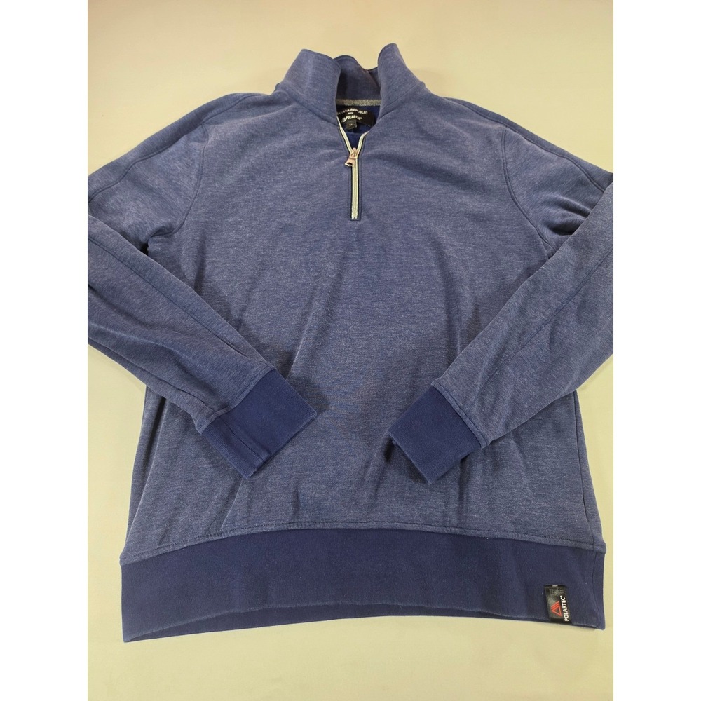 Banana Republic Polartec Mens Medium Blue Heather Quarter Zip Fleece Pullover